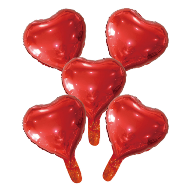 5 stk. Røde hjerte 9" folieballon