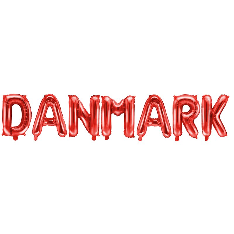 Danmark - tekst 14" pakket i sæt - rød