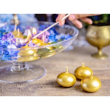 10 stk uparfumerede flydelys Metallice guld 10 stk uparfumerede flydelys Metallice guld