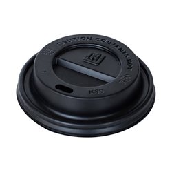 100 stk. Drikkelåg sort Ø80mm - Perfekt til kaffe to go, holder varmen længere