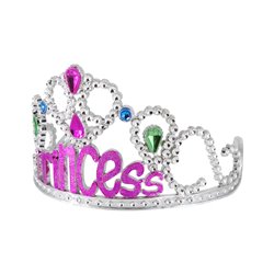 Prinsessediadem med farverige Ædelstene og sølvperler Prinsessediadem med farverige Ædelstene og sølvperler