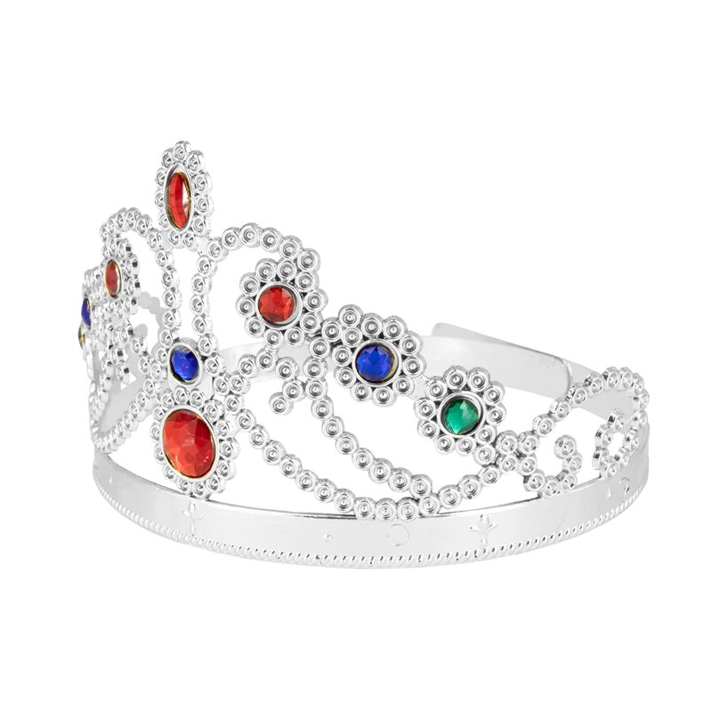 Elegant Prinsessekrone med røde og blå Diamanter - Perfekt Festtilbehør