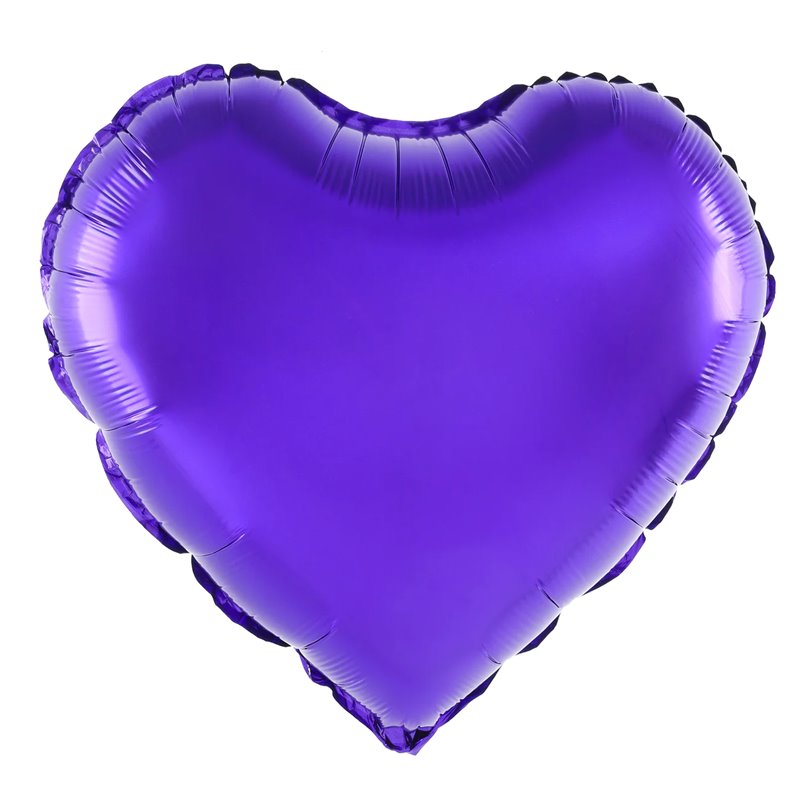 Lilla  hjerte 18" folieballon - Hjertefolieballon 45 cm