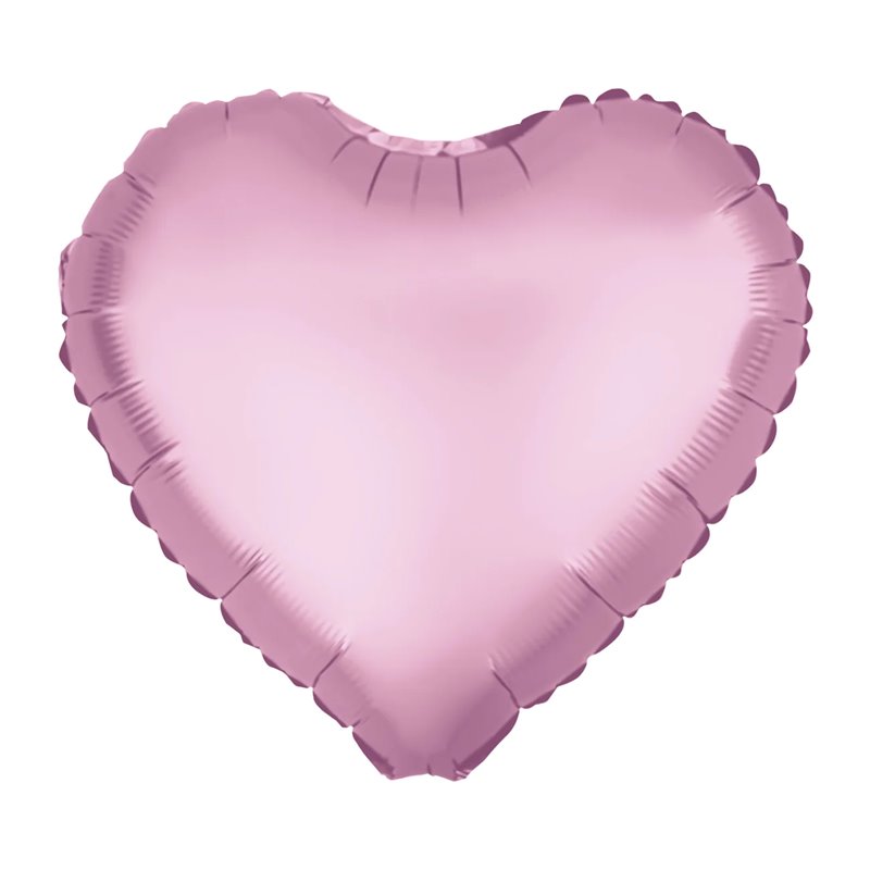 Pink mat hjerte 18" folieballon - Hjertefolieballon 45 cm