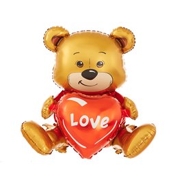 3D Bamse med Kærlighedshjerte Folieballon - Et Unikt Touch til Valentinsdag 3D Bamse med Kærlighedshjerte Folieballon - Et Unikt Touch til Valentinsdag
