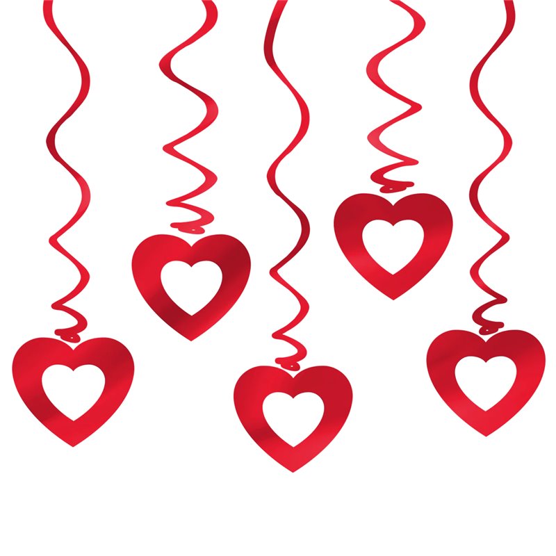5 stk. Hjerte Uro Dekoration - Tilføj Romantik og Skønhed til Valentinsdag 