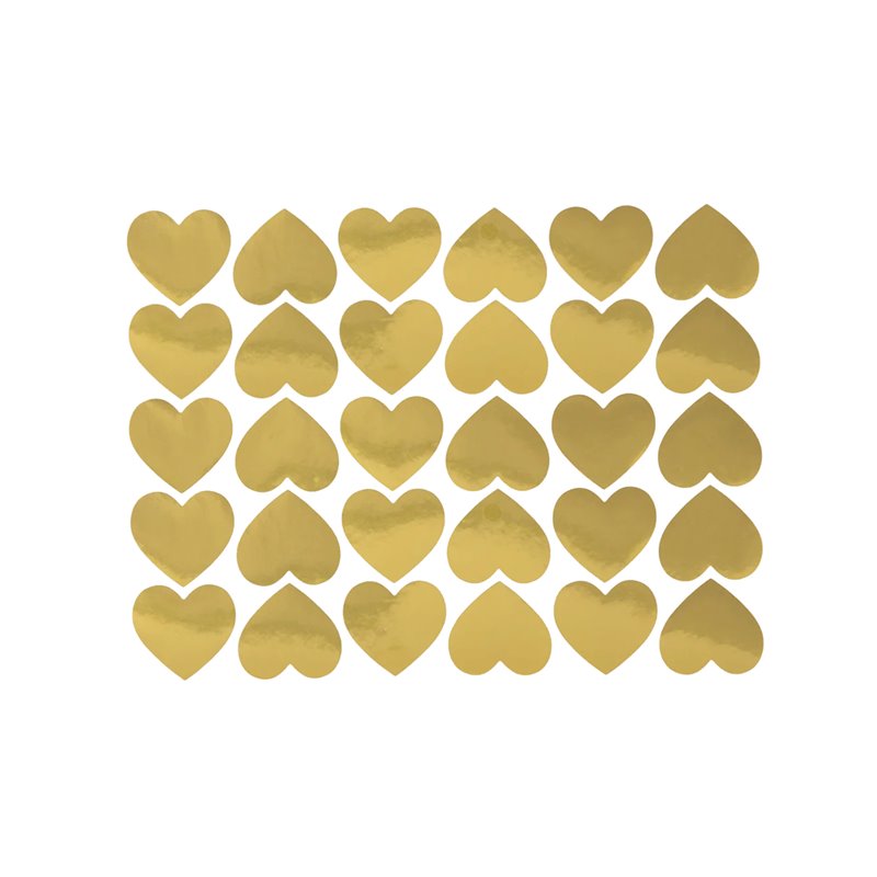 30 stk Guld Hjerteklistermærker: Skab en Romantisk og Festlig Stemning
