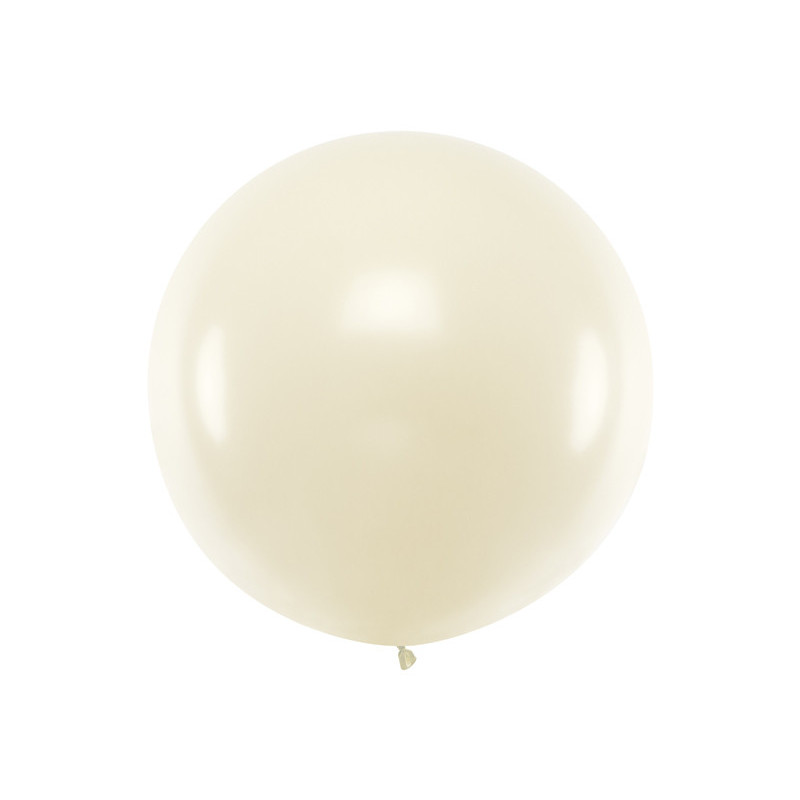 1 stk Kæmpe Metallic perle hvid ballon - 1 meter 