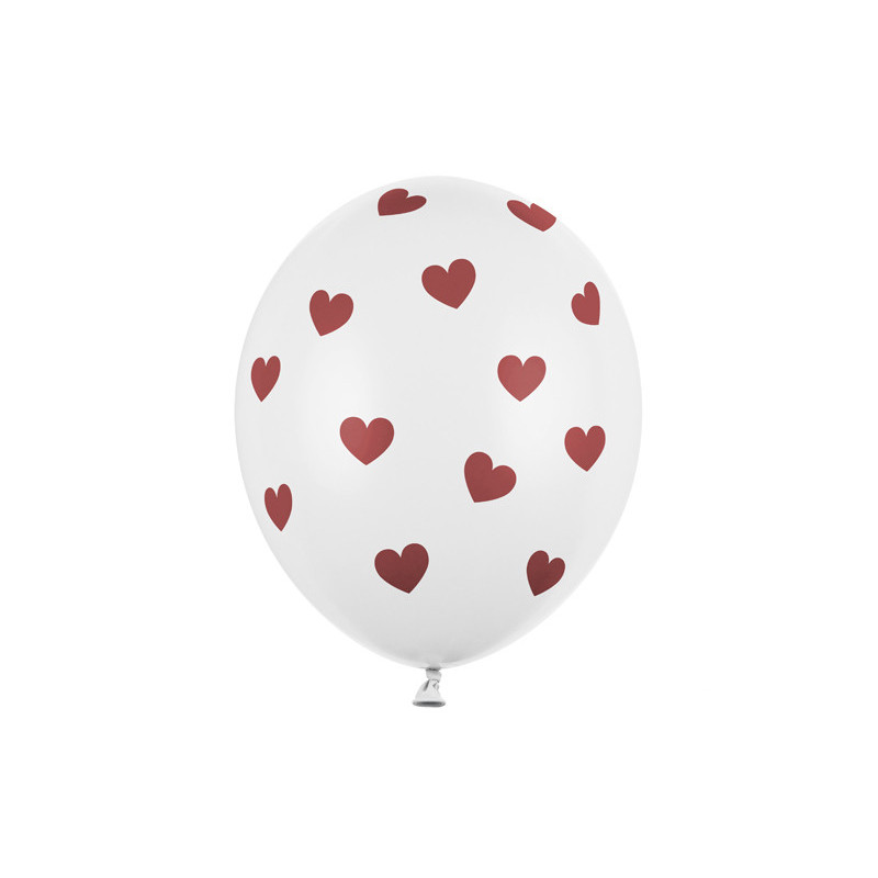 50 stk. Balloons 30cm, Hearts, Pastel Pure White (1 pkt / 50 pc.)"
