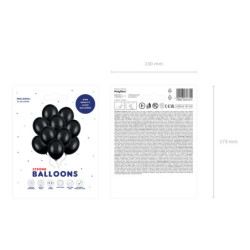 10 stk Standard sort balloner - str 10" 10 stk Standard sort balloner - str 10"