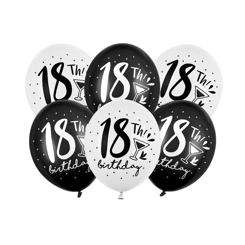 50 stk. Strong Balloons 30cm, 18th! Birthday, mix (1 pkt / 50 pc.)"