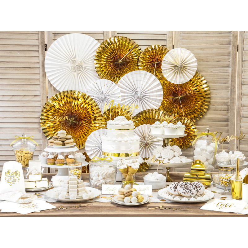 3 stk Rosetter Metallic guld 23-40cm 3 stk Rosetter Metallic guld 23-40cm