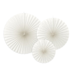 3 stk Rosetter hvid 20-40cm 3 stk Rosetter hvid 20-40cm