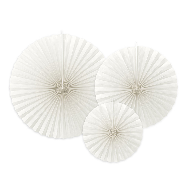 3 stk Rosetter hvid 20-40cm 3 stk Rosetter hvid 20-40cm