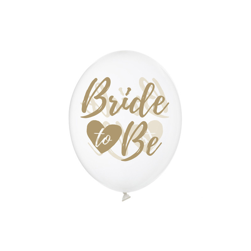 6 stk Krystal klar balloner - Bride to be 12"