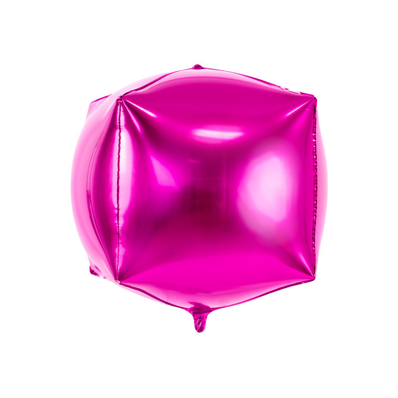 Folieballon kubik - mørk pink 14"