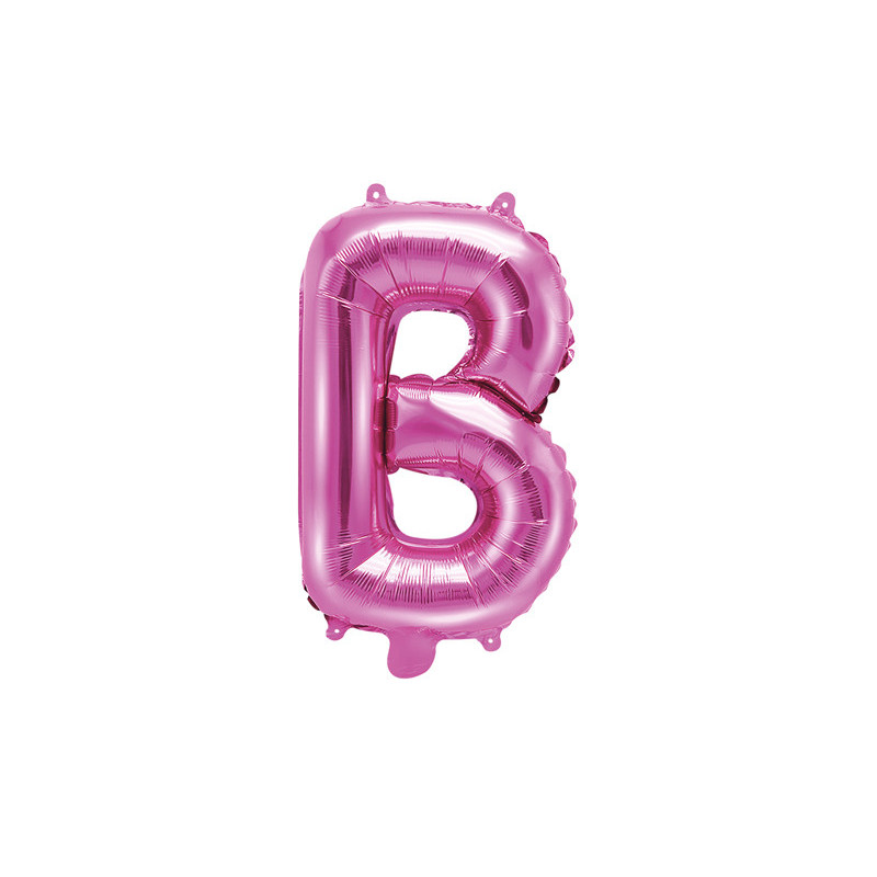 Hot pink B bogstav ballon -  ca 35 cm