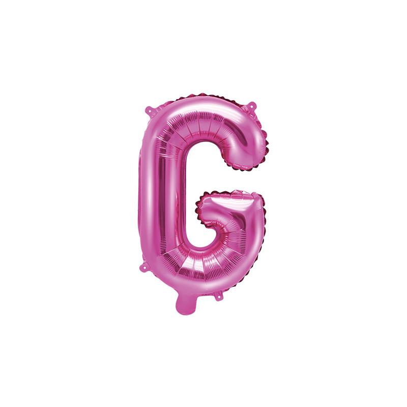 Hot pink G bogstav ballon -  ca 35 cm