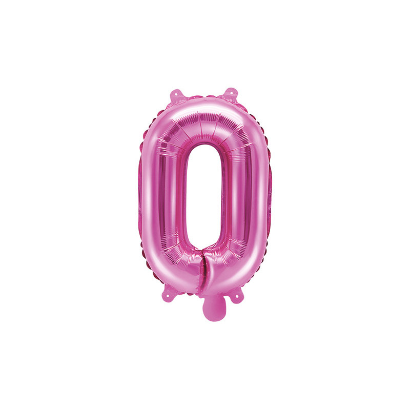 Hot pink O bogstav ballon -  ca 35 cm