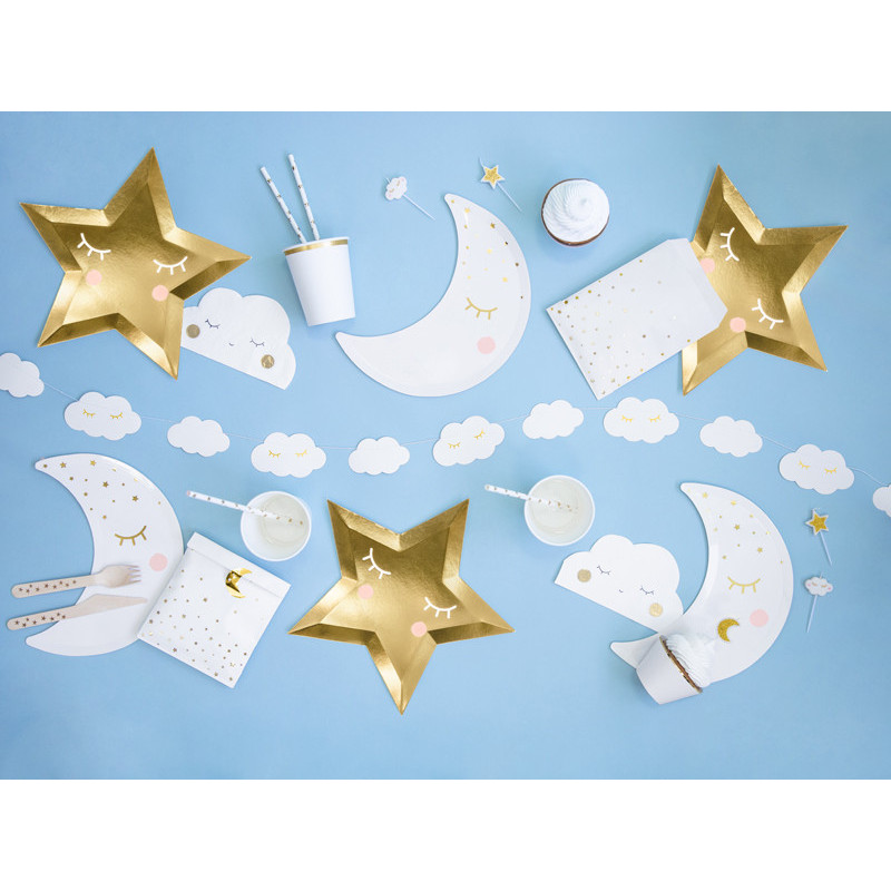 6 stk Paptallerken Little Star - Star, guld, 27cm 6 stk Paptallerken Little Star - Star, guld, 27cm