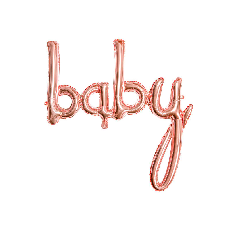 Baby - tekst 30" rose guld- folieballon