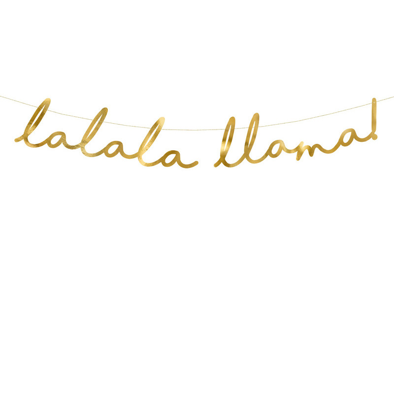 "Banner Llama - Lalala Llama,gold, 12.5x82cm"
