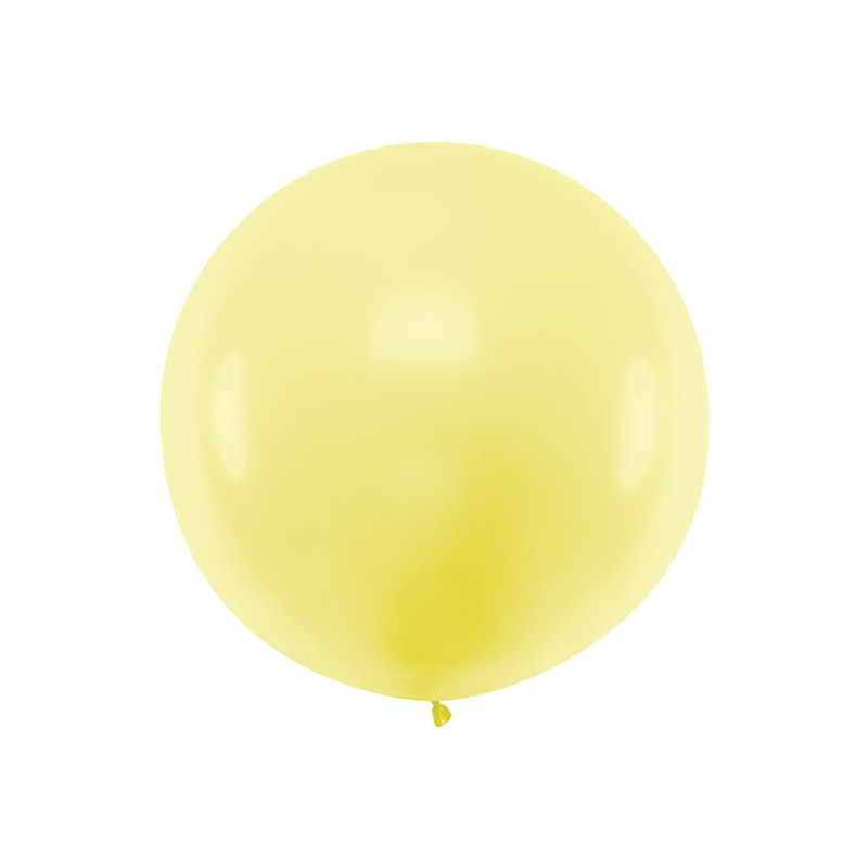 1 stk Kæmpe pastel gul ballon - 1 meter 