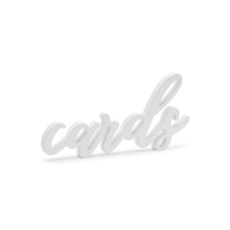 Træskilt Cards - hvid 20x10cm