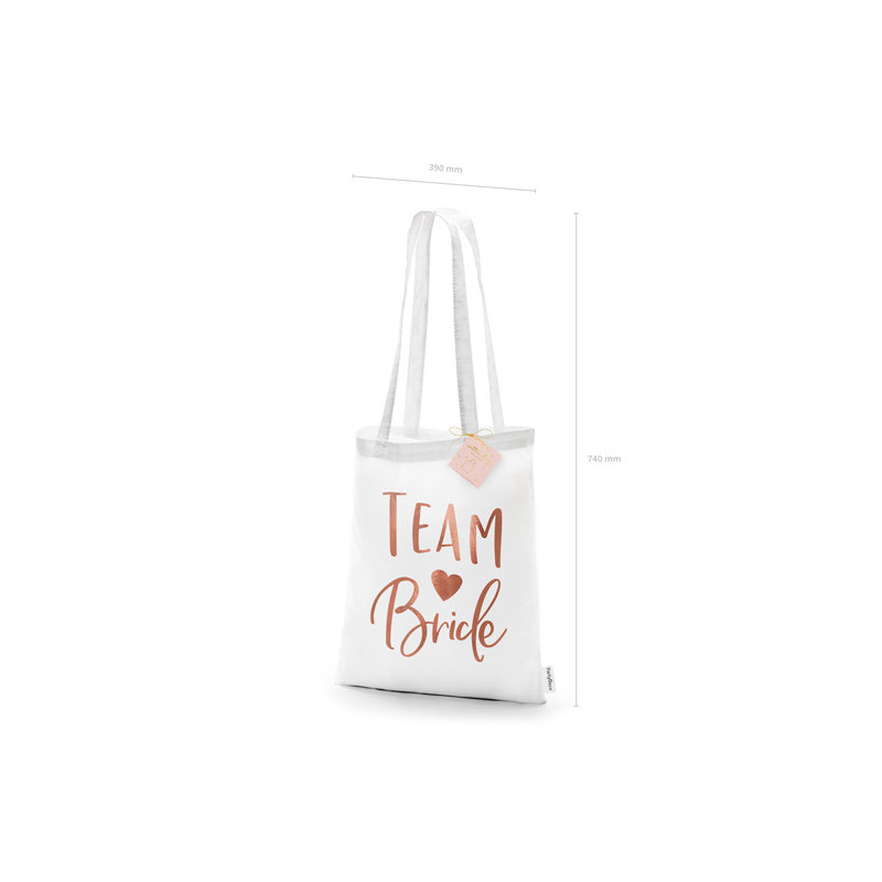 Team bride hvid stofpose 39x42cm Team bride hvid stofpose 39x42cm