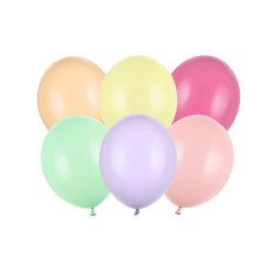 10 stk Standard mix pastelfarvet balloner - str 10" 10 stk Standard mix pastelfarvet balloner - str 10"