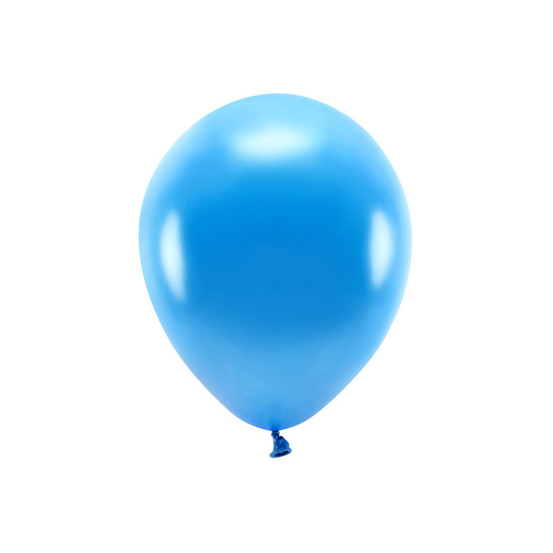 100 stk. Økologiske Metallic blå balloner str. 12"