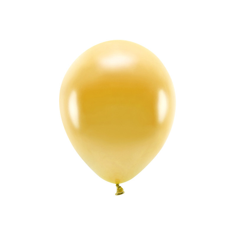 100 stk. Økologiske Metallic guld balloner str. 12"