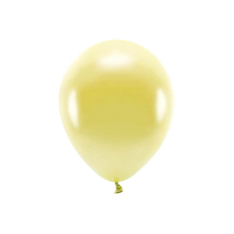 100 stk. Økologiske Metallic lys guld balloner str. 12"