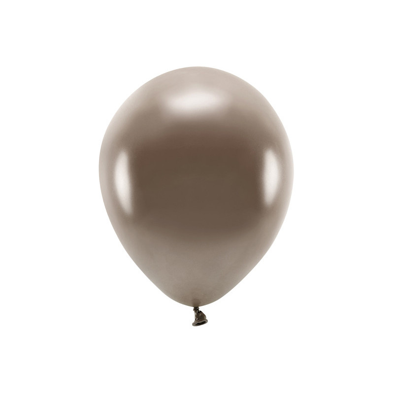 100 stk. Økologiske Metallic brun balloner str. 12"