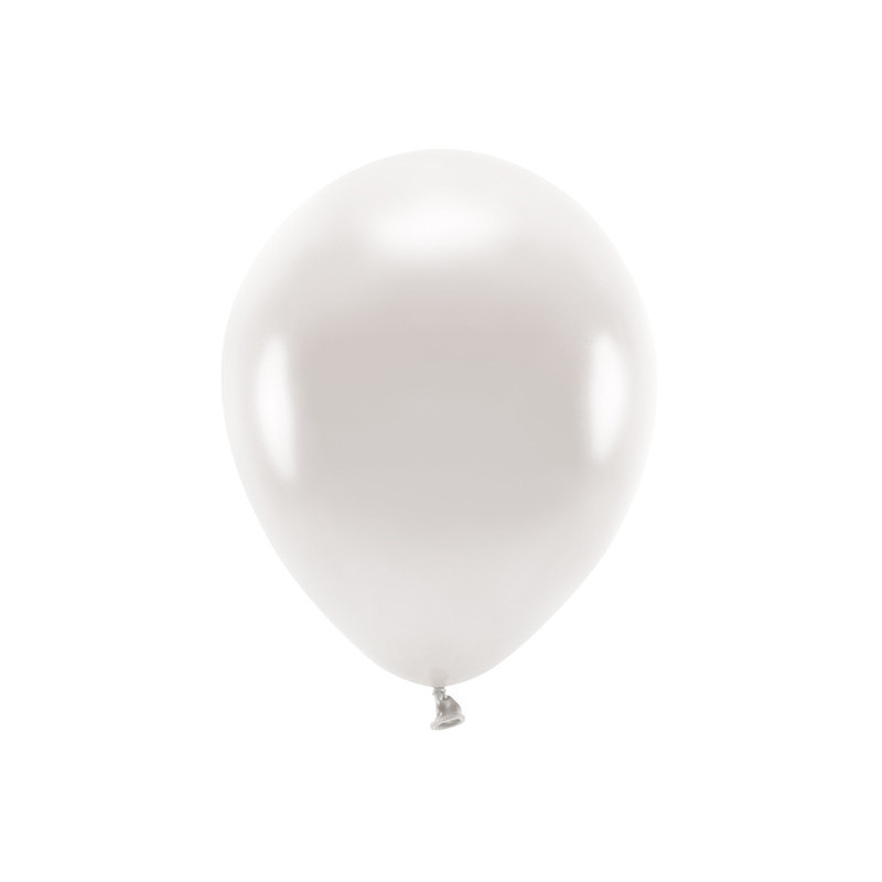 100 stk. Økologiske Metallic perle hvid balloner str. 12"