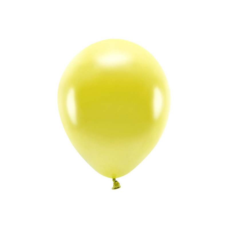 100 stk. Økologiske Metallic gul balloner str. 12"