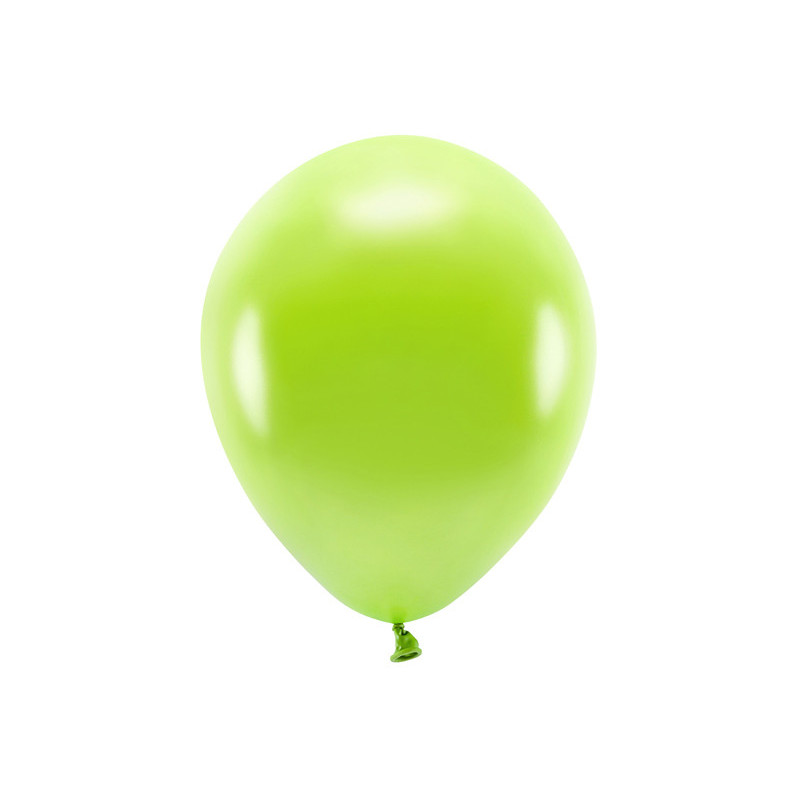 100 stk. Økologiske Metallic æblegrøn balloner str. 12"