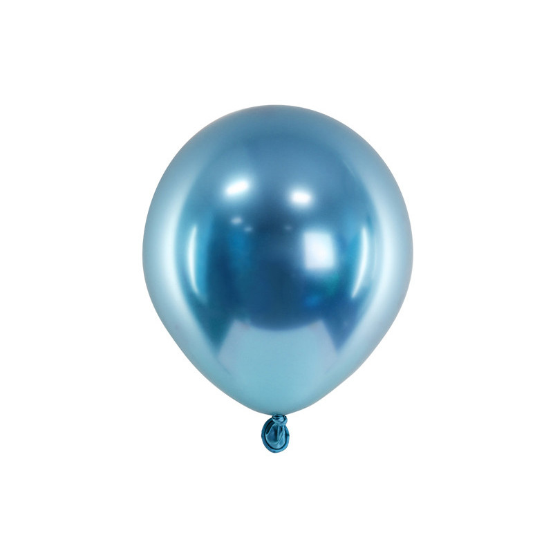 50 stk. Chrome latex balloner - Blå 5"