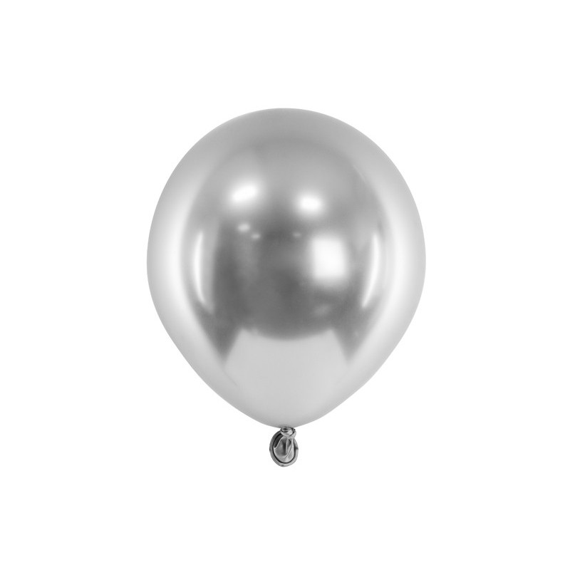 50 stk. Chrome latex balloner - Sølv 5"