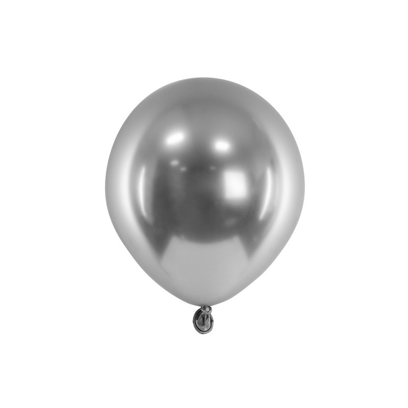 50 stk. Chrome latex balloner - Mørk sølv 5"