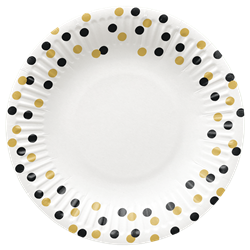 8 stk Paptallerkner Konfetti - 18 cm Plastik fri