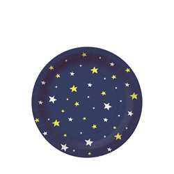 8 stk Paptallerkner Space - 18 cm Plastik fri