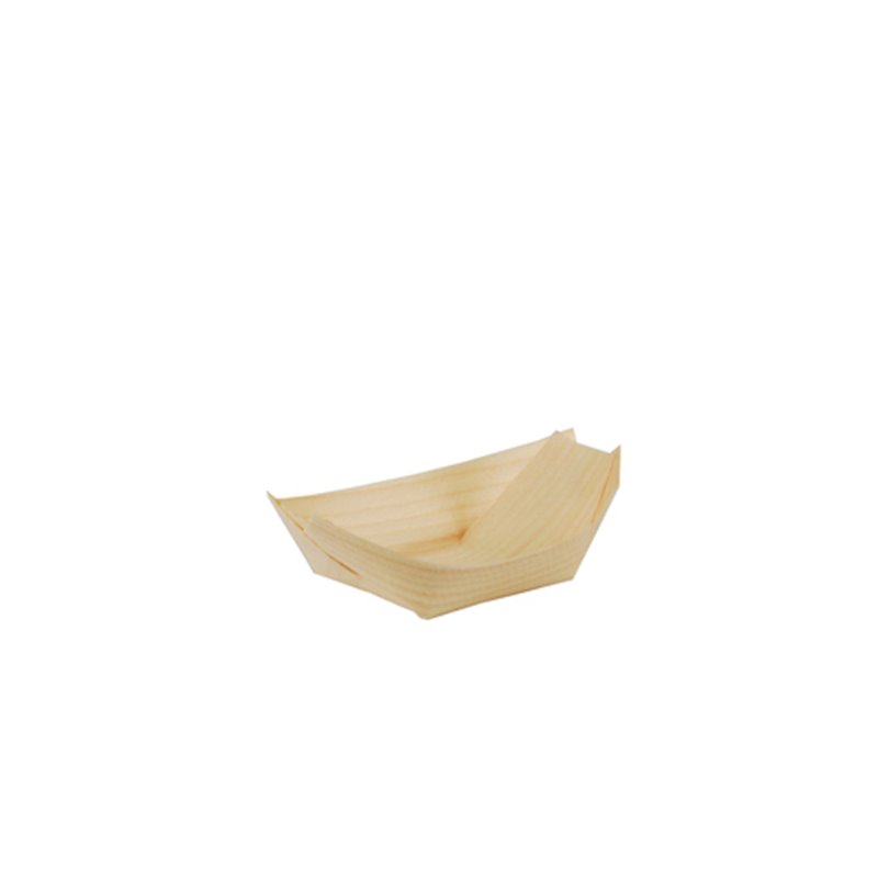 50 stk. Engangsskål båd træ 11 x 6,5 cm