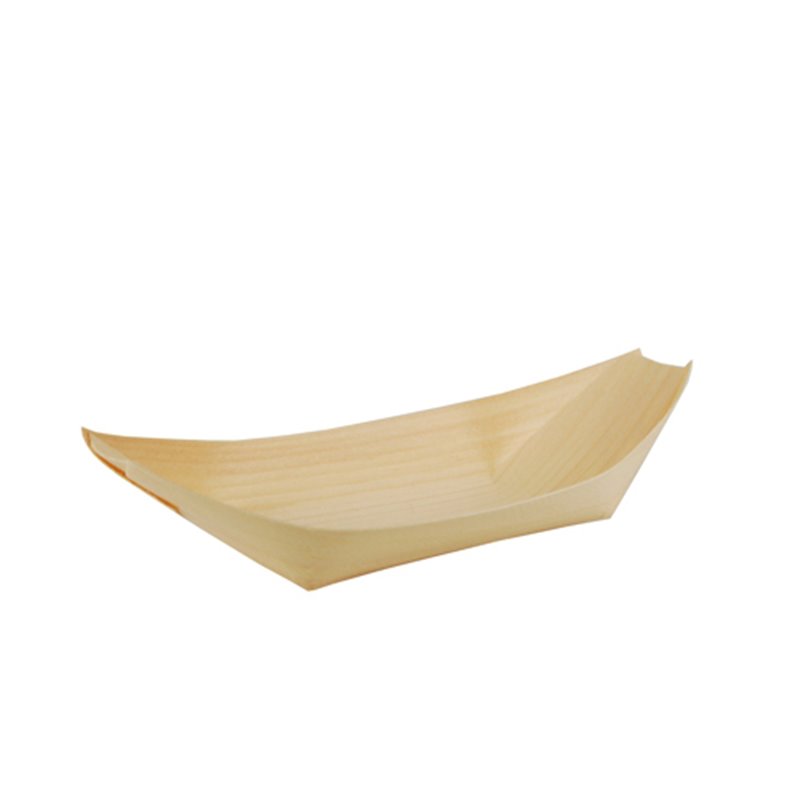 50 stk. Engangsskål båd træ 21,5 x 10 cm