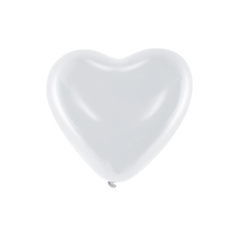 100 stk. Hjerteformede Balloner i Pastelhvid, 10 tommer - Perfekt til Festen