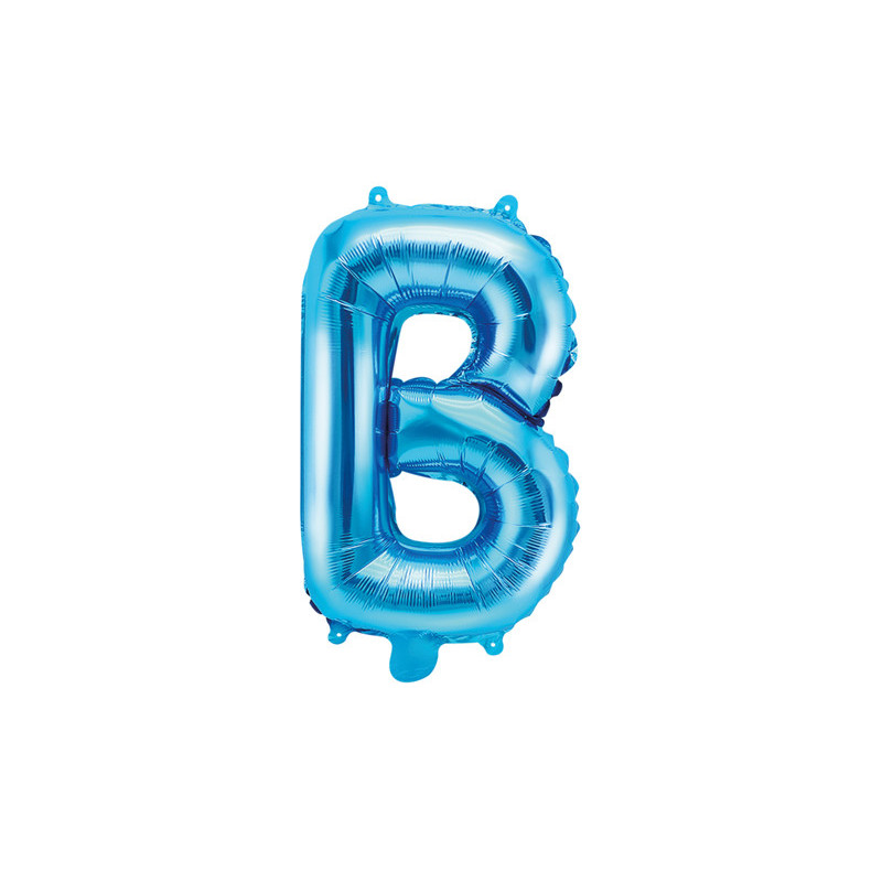 1 stk. Blå Folieballon Formet som Bogstavet 'B', 35cm