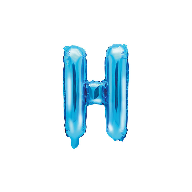 1 stk. Folieballon i Metallisk Blå, Bogstav 'H', 35cm Størrelse