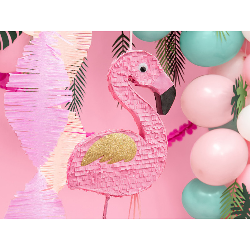 1 stk. Festlig Flamingo Pinata i Farverig Design, 25x55x8cm, Klar til Godbidder