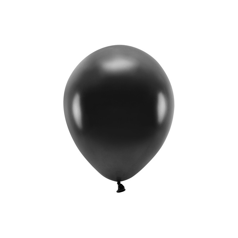 10 stk. Økologiske Metallic sort balloner str. 10"