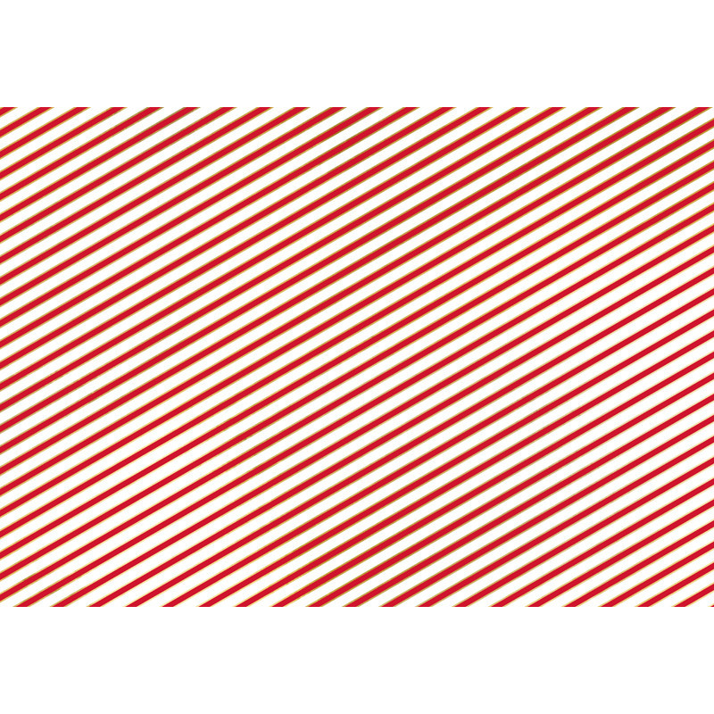 1 stk. Luksus Indpakningspapir - Hvid med Rød/Guld Metallic Striber, 70x200cm